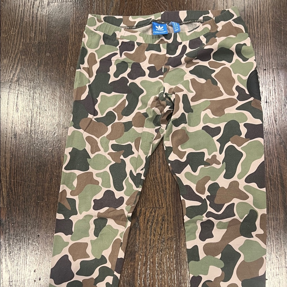 adidas Camouflage Leggings - Green and Brown